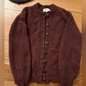 Sezane Othello Brown Knit Cardigan